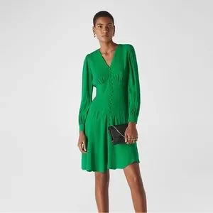 green emerald velvet dress Rent Whistles Long Sleeve Ruched Maxi Dress In Mesh Floral